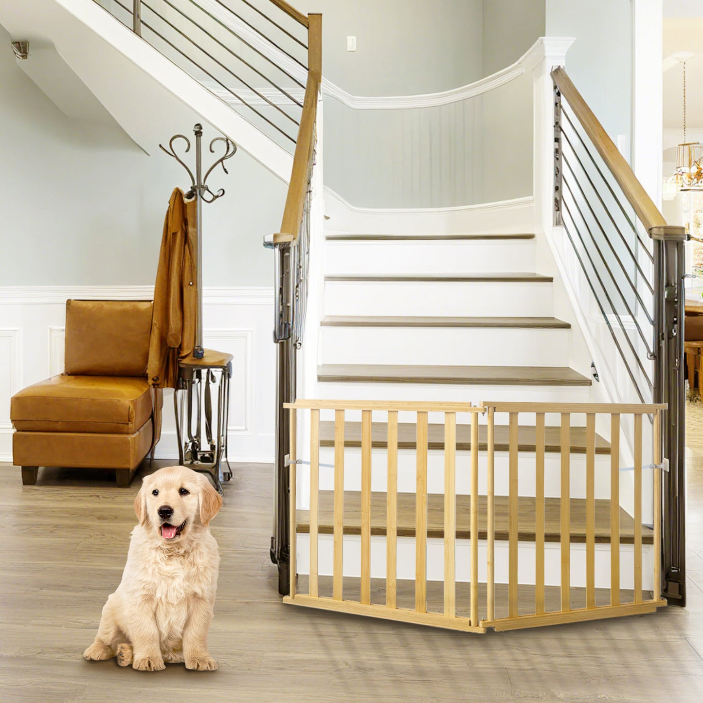 Ready to pets 2-Panels Premium Bamboo Pet Fence: Where Elegance Meets Functionality For the Discerning Pet Owner Who Values Style, Sustainability, and Simplicity