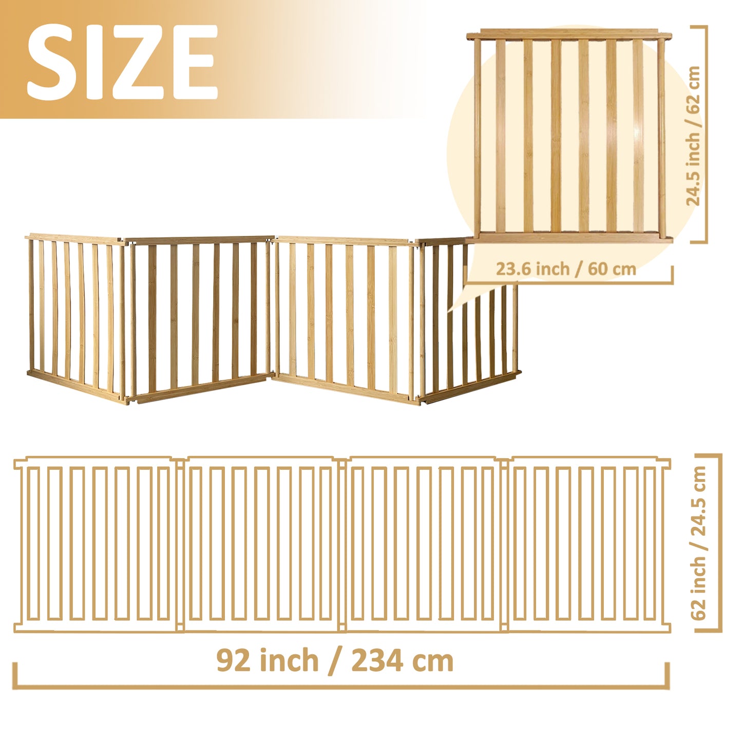 Ready to pets 4-Panels Premium Bamboo Pet Fence: Where Elegance Meets Functionality For the Discerning Pet Owner Who Values Style, Sustainability, and Simplicity