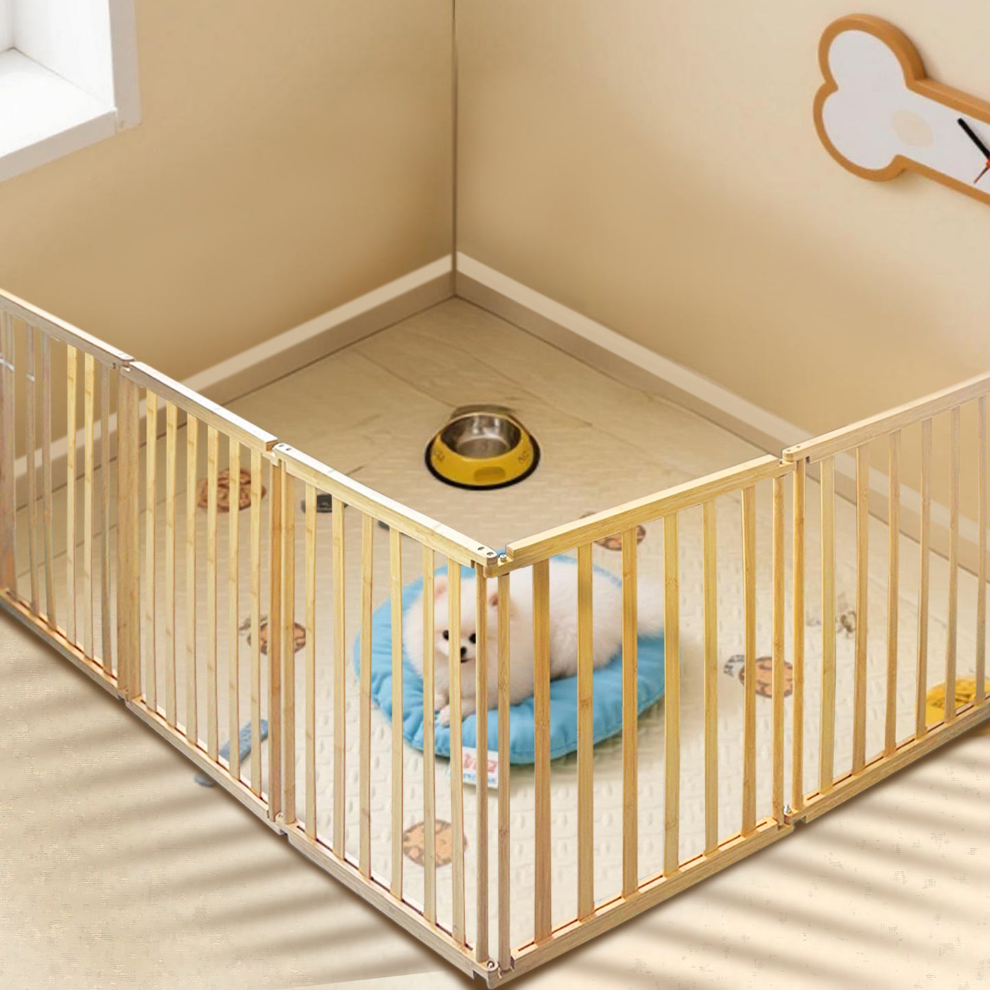 Ready to pets 5-Panels Premium Bamboo Pet Fence: Where Elegance Meets Functionality For the Discerning Pet Owner Who Values Style, Sustainability, and Simplicity