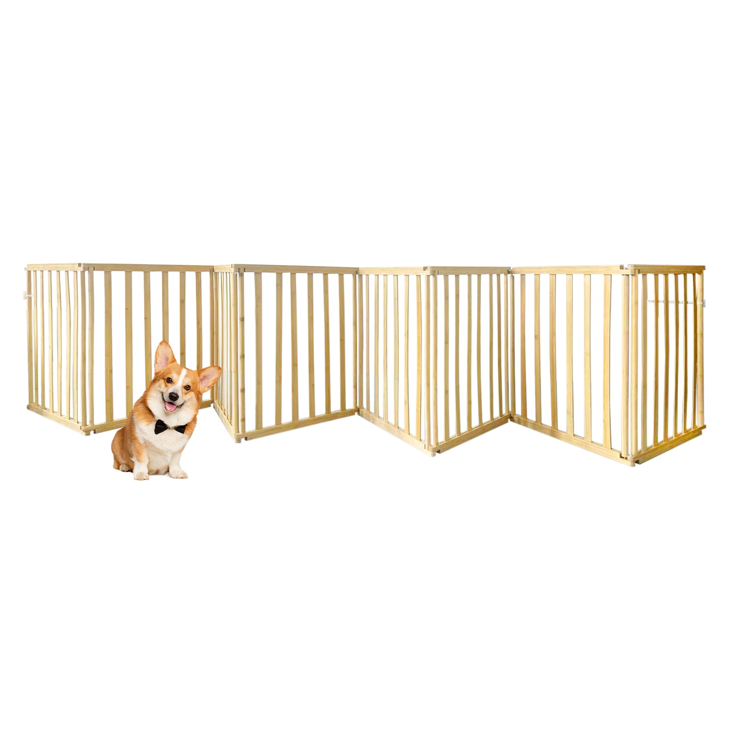 Ready to pets 8-Panels Premium Bamboo Pet Fence: Where Elegance Meets Functionality For the Discerning Pet Owner Who Values Style, Sustainability, and Simplicity