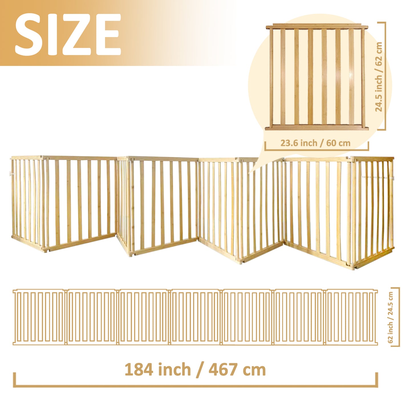 Ready to pets 8-Panels Premium Bamboo Pet Fence: Where Elegance Meets Functionality For the Discerning Pet Owner Who Values Style, Sustainability, and Simplicity
