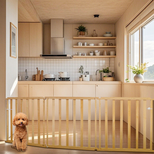 Ready to pets 3-Panels Premium Bamboo Pet Fence: Where Elegance Meets Functionality For the Discerning Pet Owner Who Values Style, Sustainability, and Simplicity
