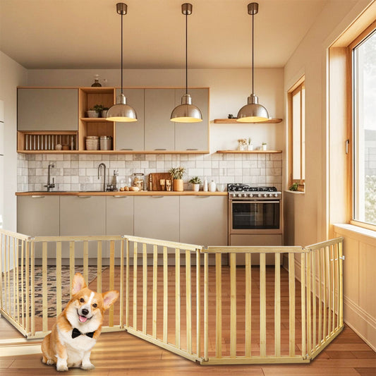 Ready to pets 5-Panels Premium Bamboo Pet Fence: Where Elegance Meets Functionality For the Discerning Pet Owner Who Values Style, Sustainability, and Simplicity