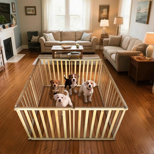 Ready to pets 8-Panels Premium Bamboo Pet Fence: Where Elegance Meets Functionality For the Discerning Pet Owner Who Values Style, Sustainability, and Simplicity